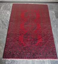 3x5 Tribal Bokhara Hand Knotted Afghan Turkman Geometric Wool Area Rug - $248.00