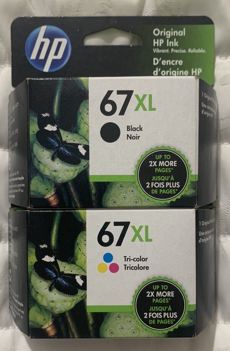 HP 67XL Black Tricolor Ink Set 3YP31BN 3YM57AN 3YM58AN Exp 2024   S L1600 