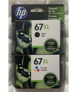 HP 67XL Black &amp; Tricolor Ink Set 3YP31BN 3YM57AN 3YM58AN Exp 2024+ Retai... - $44.53