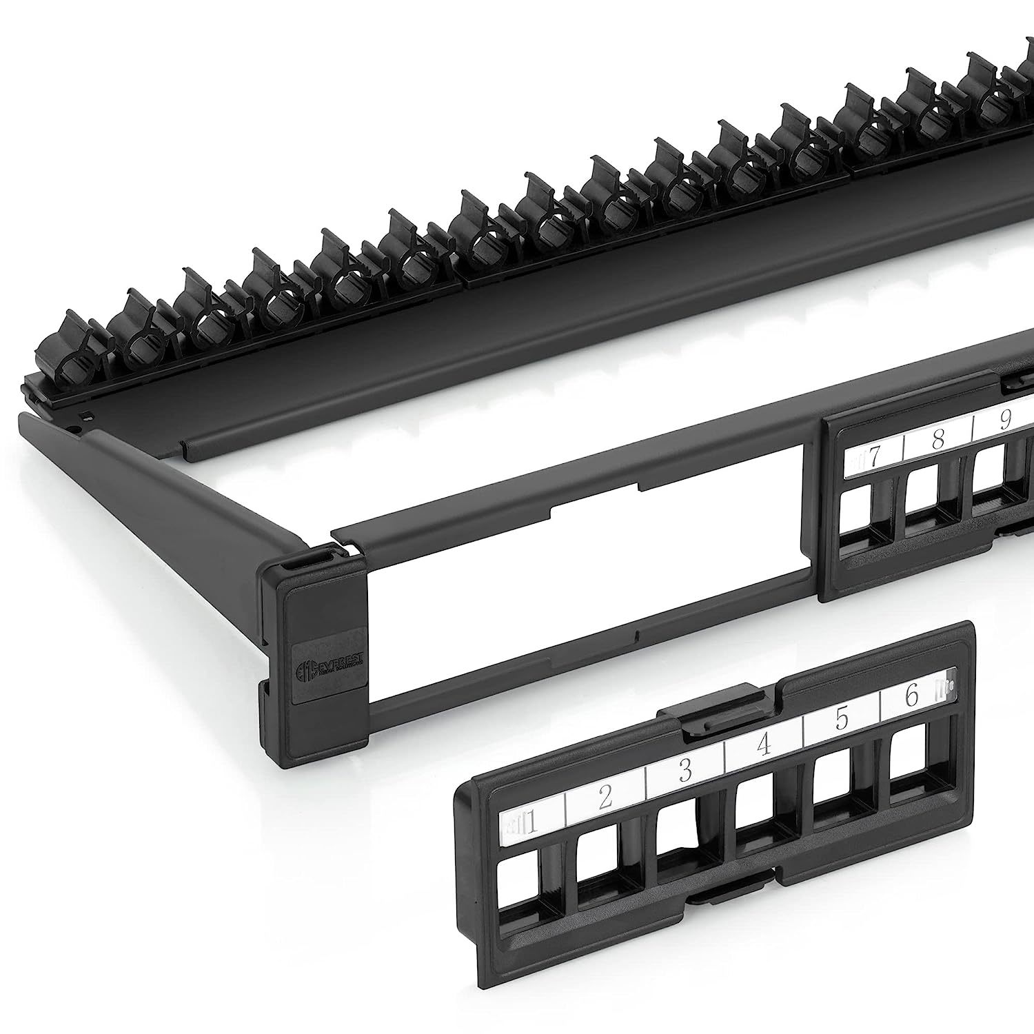 NavePoint 24-Port Blank Keystone Patch Panel 1U, Black: Patch Panels