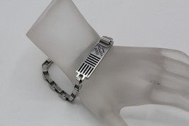 Louis Vuitton Damier Logo Box Chain ID Bracelet Silver Brass M62598 Fits 7.25" - $350.28