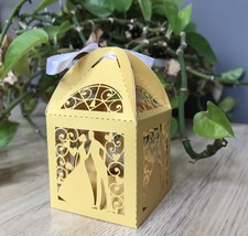 100pcs Pearl Gold Bride Groom Laser Cut Wedding Gift Box,Gift decorative boxes - $34.00