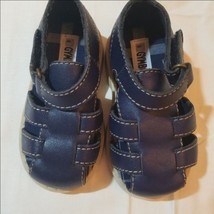 Navy leather vintage Gymboree nautical adventures sandals 3 baby kids - $21.99