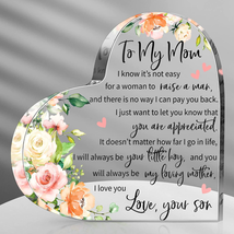 Christmas Gift for Mom ,Acrylic Heart Mothers Plaque Gifts Grateful Birt... - $21.51