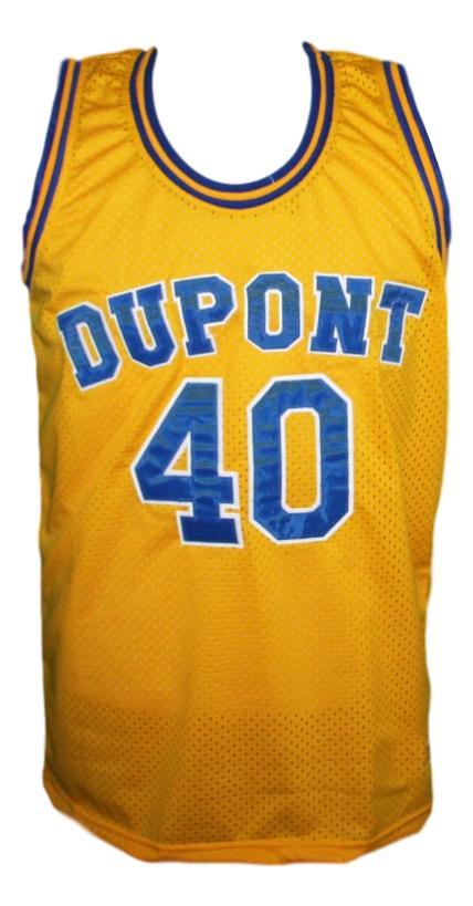 Randy moss  40 dupont high school basketball jersey yellow   1