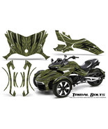 CAN-AM BRP SPYDER F3 GRAPHICS KIT CREATORX DECALS TRIBAL BOLTS GREEN ARMY - $387.95
