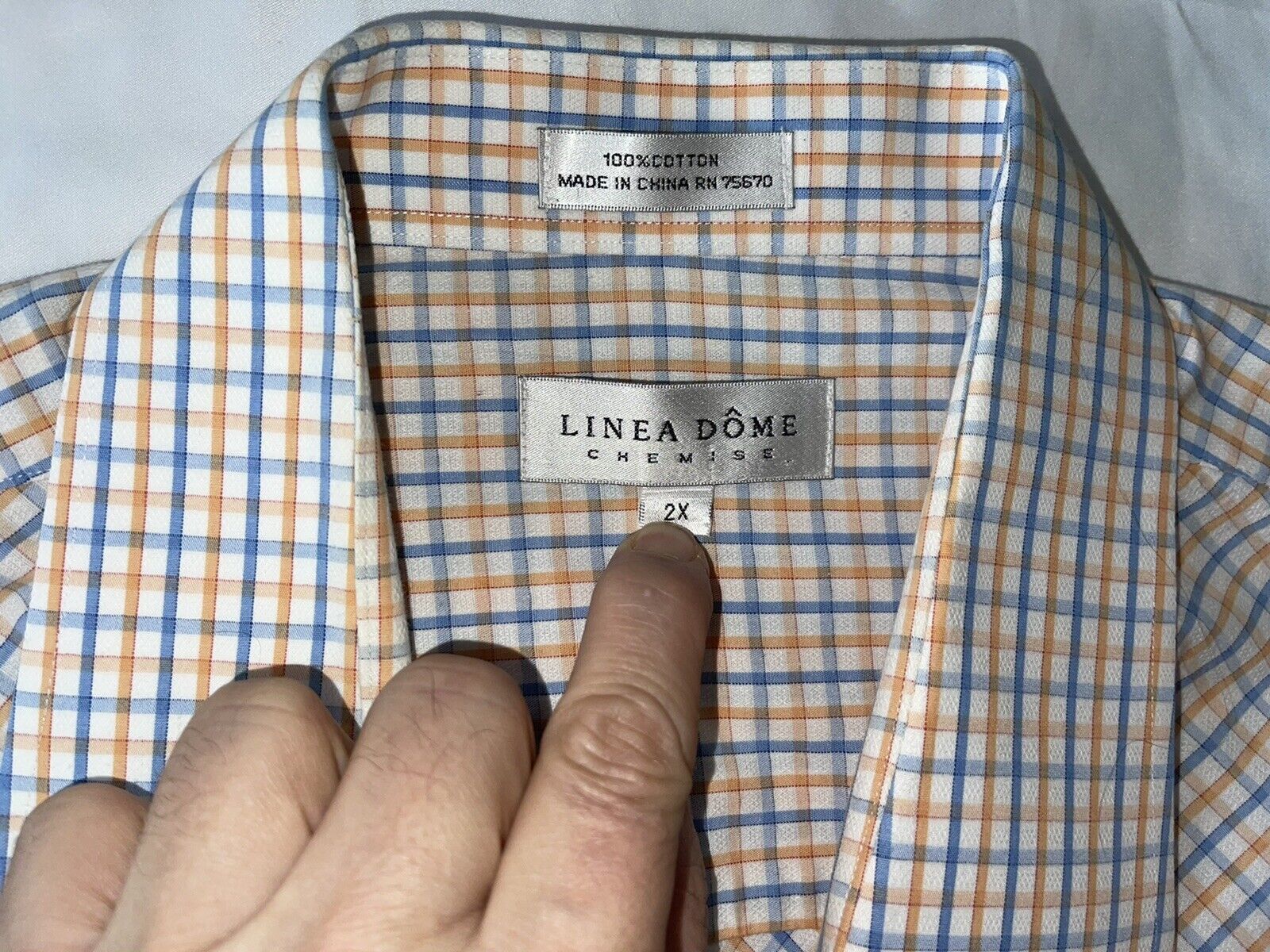 CLANE GINGHAM CHECK DOME SLEEVE SHIRT-