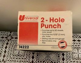 Universal 30-Sheet Two-Hole Punch, 9/32 Holes, Black - Mfr Part# UNV74222