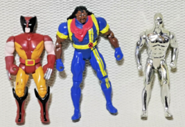 Old Marvel Action Figures Wolverine, Bishop And Silver surfer from early 90's - $14.09