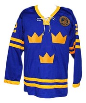 Any Name Number Sweden Hockey Jersey Blue Any Size image 1