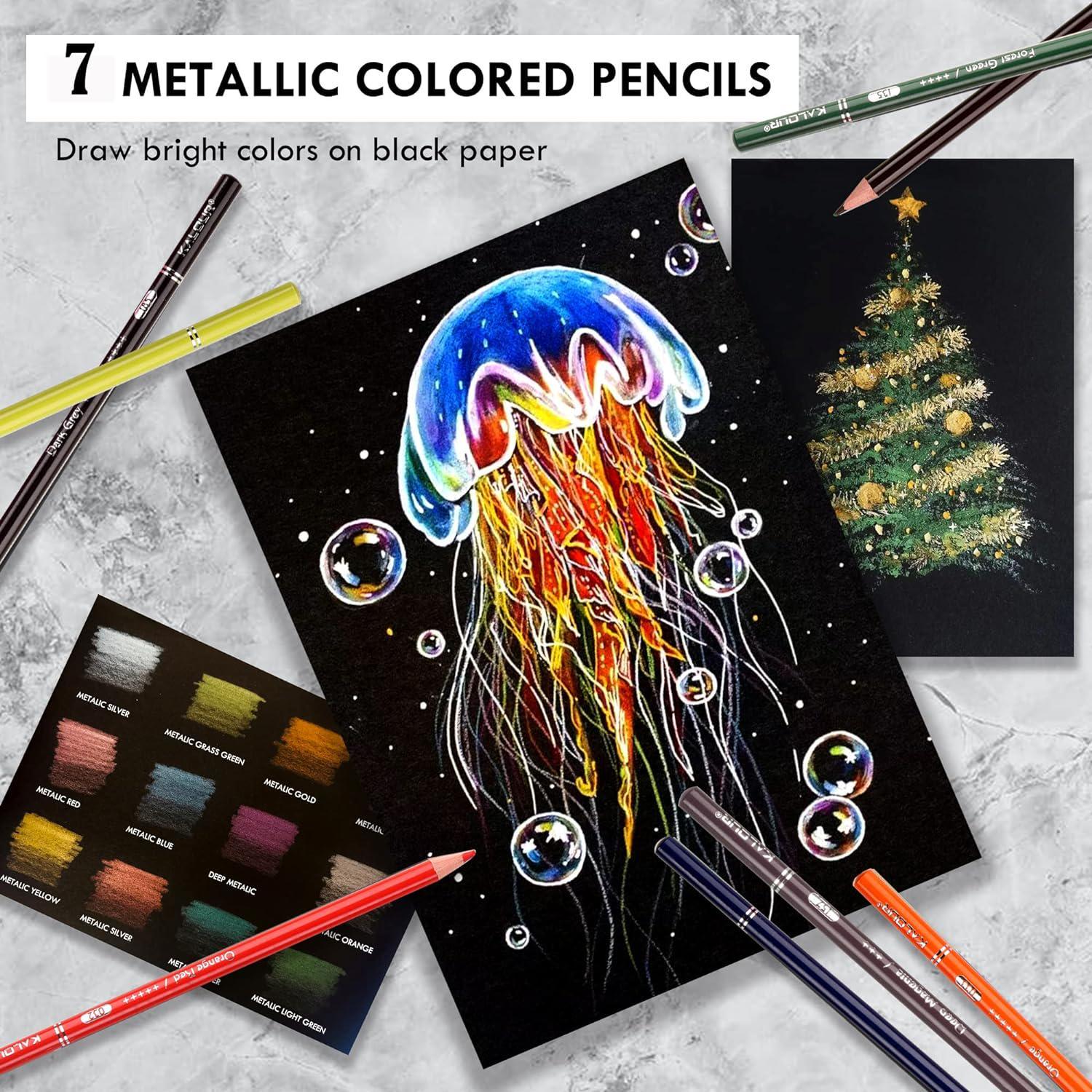  KALOUR Premium Colored Pencils,Set of 50 Colors,Artists Soft  Core with Vibrant Color,Ideal for Layering Blending Shading,Color Pencils  for Adults Beginners Coloring Book… : Arts, Crafts & Sewing