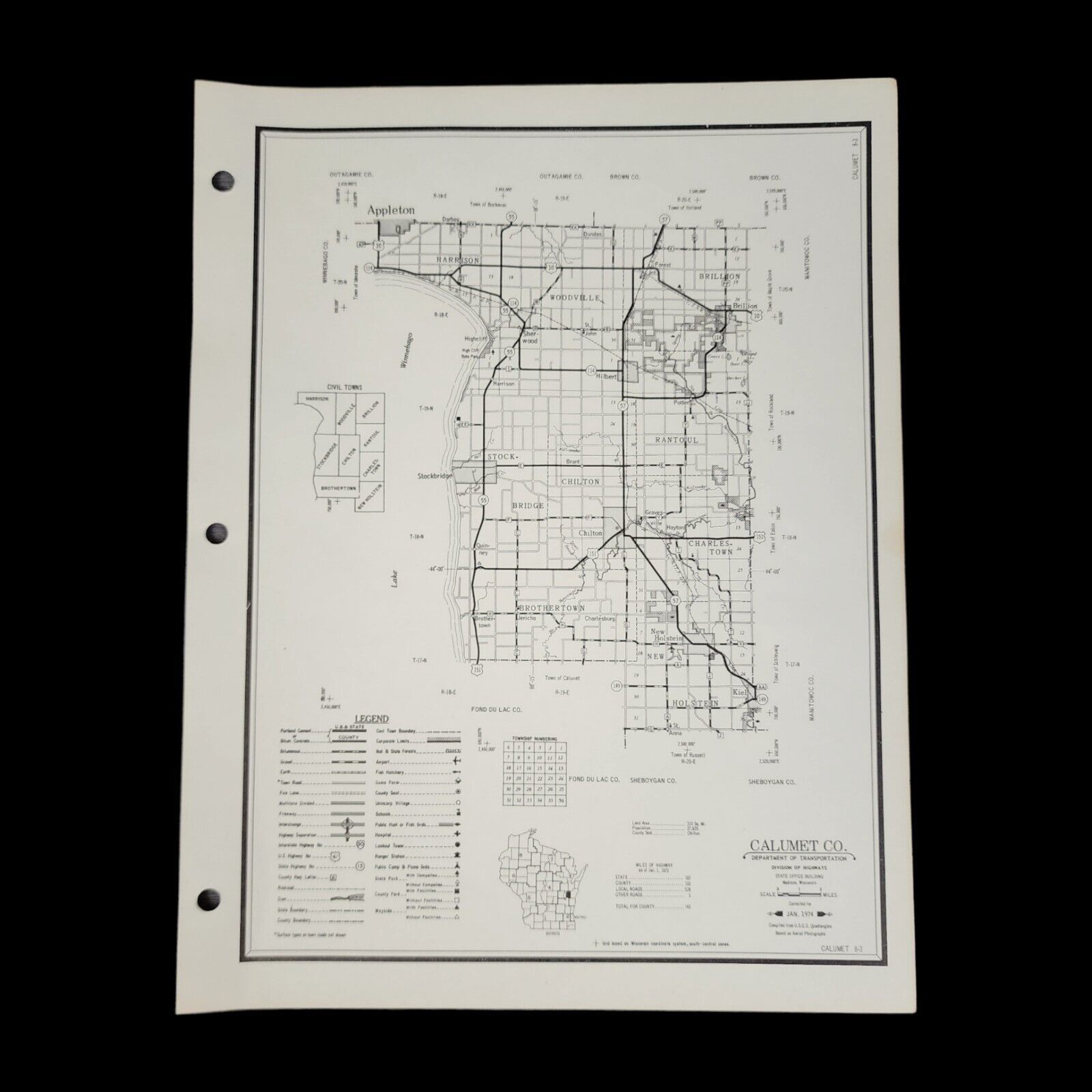 VTG Calumet County Map Wisconsin Department of Transportation Highways ...