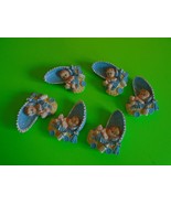 Refrigerator MAGNET Fridge Maget Cute Baby on Crib 6 Pcs Resin Figurines... - $9.99