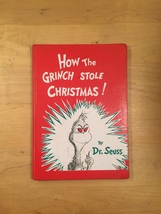 Vintage "How the Grinch Stole Christmas" red hardcover childrens book image 1