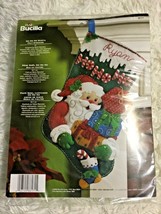 Bucilla Felt Stocking Applique Kit 18 Long Santa and Friends