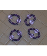 Napkin or Curtain Holder Rings Acrylic Faceted Beads Homemade Set Of 4 - $14.99