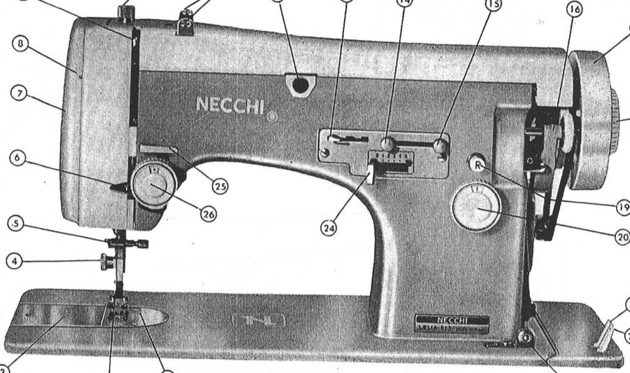Necchi 513 Lelia manual sewing machine instructions enlarged hard copy Sewing