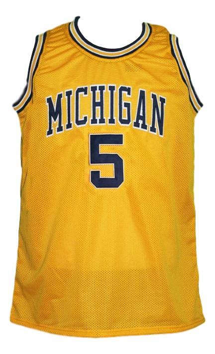 Jalen rose  5 custom college basketball jersey yellow  1