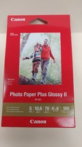NEW Canon PP 301 Photo Paper Plus Glossy II in 4&quot; x 6&quot;  100 Sheets per p... - $13.84