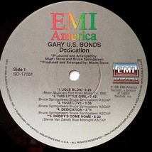 Gary U. S. Bonds: Dedication [1981 12" Vinyl LP 33 rpm EMI America SO-17151] image 2