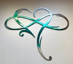 Infinity Heart - Metal Wall Art - Teal Tinged 18 1/2&quot; x 15&quot; - $38.94