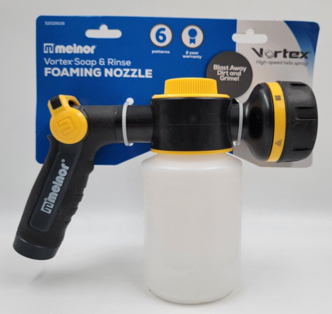Melnor Vortex 6 Pattern Spinning Helix Spray Water Hose Nozzle Soap