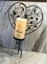 Metal Memorial Day Lighted Candle-Forever in Our Hearts. 16 Inches Tall - $46.41