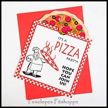 NEW NIP (8) Novelty Invitations Pizza Party Deluxe Fill-In Invitations  - $10.17