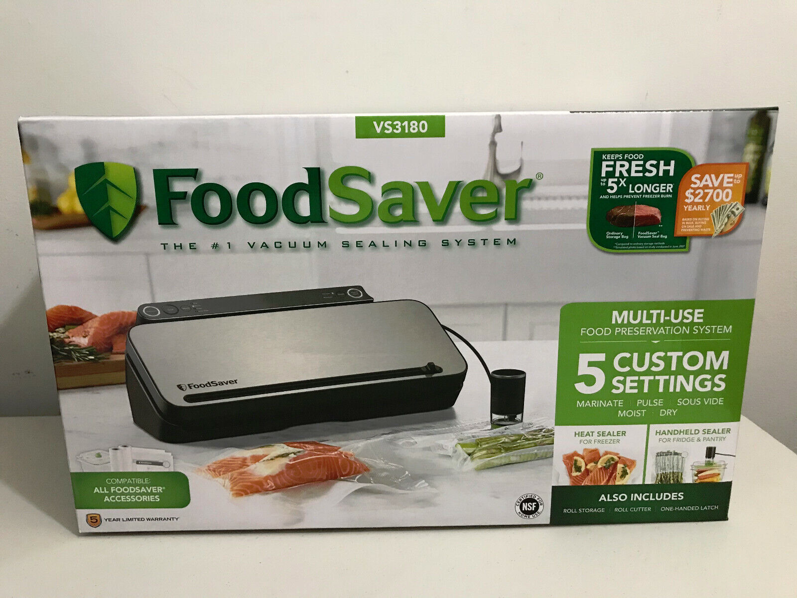 FoodSaver VS3180 MultiUse Vacuum Sealer Food Saver Preservation System