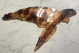 Aquatic Sea Turtle - Metal Wall Art - Copper 34" - $109.23