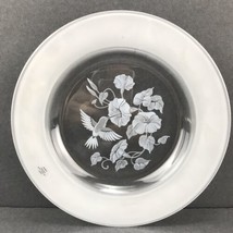 Avon Hummingbird Lead Crystal Collection Salad Appetizer Snack Plates 8 inch - $14.83