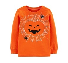 Carters Toddler Boys 3T Orange Jack O Lantern Spider Web Long Sleeve TShirt NWT - $8.41