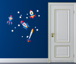 Reusable Wall Fabric Four Rocket set with Stars - Set Two - $19.95