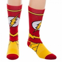 DC Comics The Flash Suit Up Mens Crew Cut Socks - One Size Fits Most - $11.95