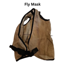 Fly Mask Horse Size No Ears Tan USED image 2