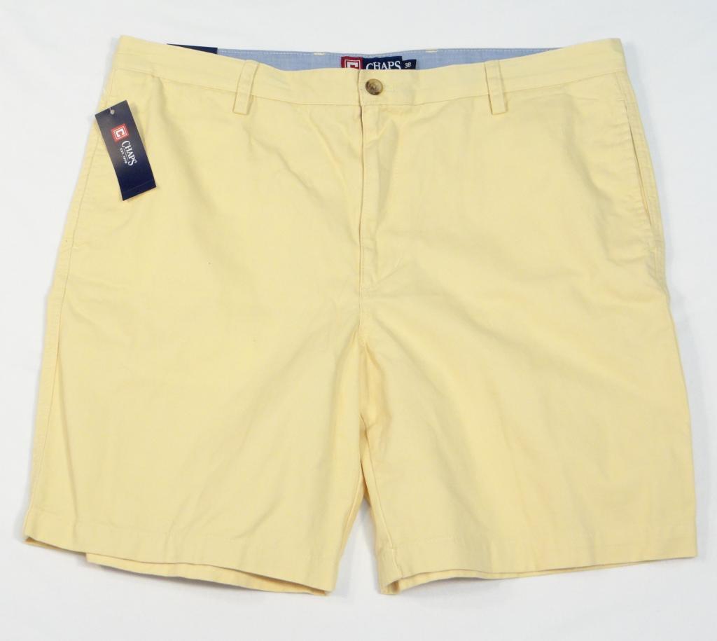Chaps Flat Front Yellow Casual Shorts 100 Cotton Men's NWT Shorts