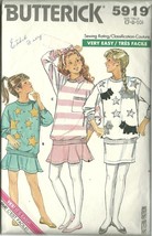 Butterick Sewing Pattern 5919 Girls Skirt Top Pullover Size 7 Used - $9.98
