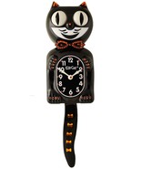 Limited Tangerine Bow/Tail  Kit-Cat Klock Swarovski Crystals Jeweled Clock - $159.95