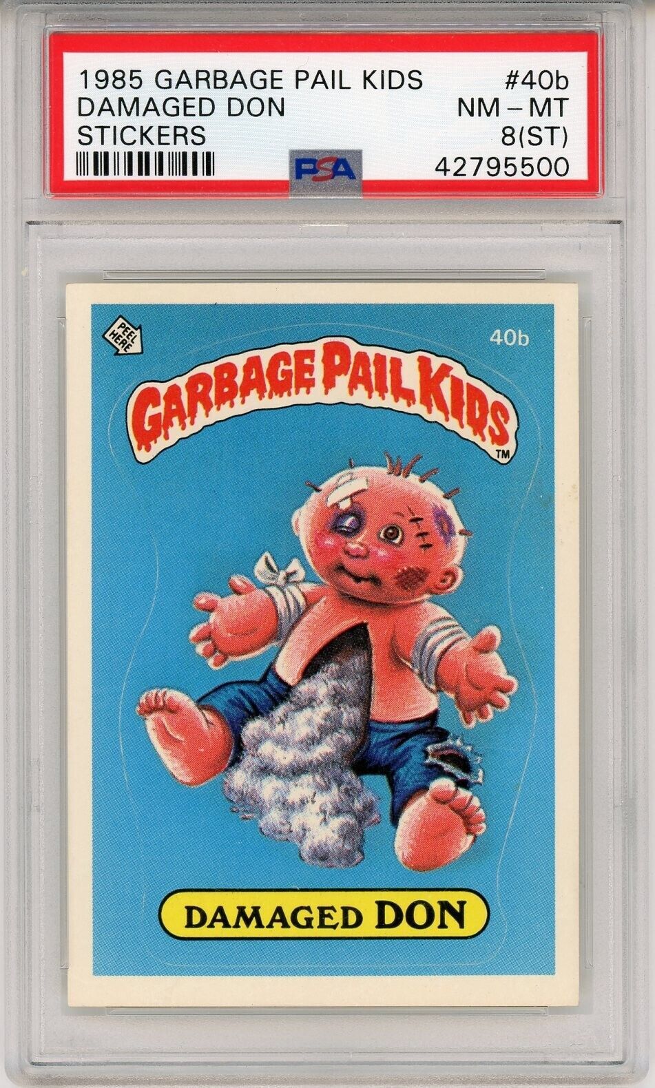 1985 Topps OS1 Garbage Pail Kids Series 1 DAMAGED DON 40b Matte Card ...