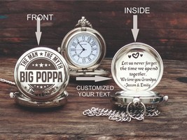Engraved Brass Pocket Watch - Personalized Gift For Big Poppa - Gifts Fo... - $22.97+