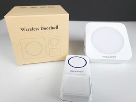 Recarpet Wireless Doorbell, Cordless Waterproof Door Bell Ringer w Flash... - $22.99