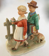 HUGE 1ST EDITION NORMAN ROCKWELL FALL FIGURINE &quot;A SCHOLARLY PACE&quot; 8.5x8x... - $108.89