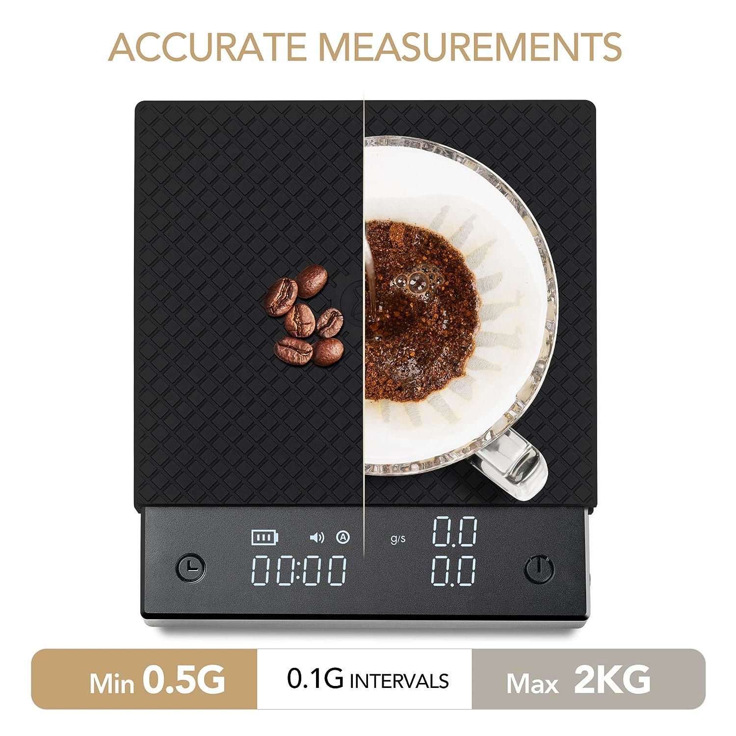 WOWOHE Digital Food Kitchen Scales Gram Scale - Portable Jewelry Coffee Weed  Pocket Scale LCD Display Accuracy 0.01g Capacity 500g
