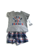 Baby Boys&#39; Carter&#39;s Graphic Grey T-Shirt With Short Set New Born - $13.98