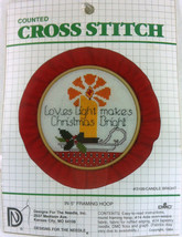Candle Bright Christmas Counted Cross Stitch Designs For The Needle 5" Hoop - $14.84