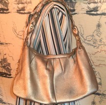 Elliot Lucca Leather Pebbled Gold Metallic Shoulder Bag - $49.00