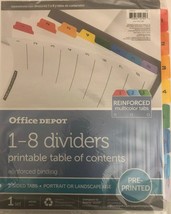 Office Depot Brand Table Of Contents Customizable Index With Preprinted ... - $7.80
