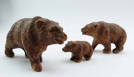 Miniature Sirocco Wood BEAR FAMILY Figurines 1930s Three Walking Brown B... - $31.99