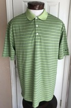Nike Golf Dri Fit Green & Blue Striped Short Sleeve Polo Men’s L - $14.80