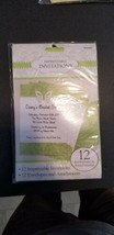 Amscan 12 imprintable invitations envelopes attachments green white butterfly - $4.90